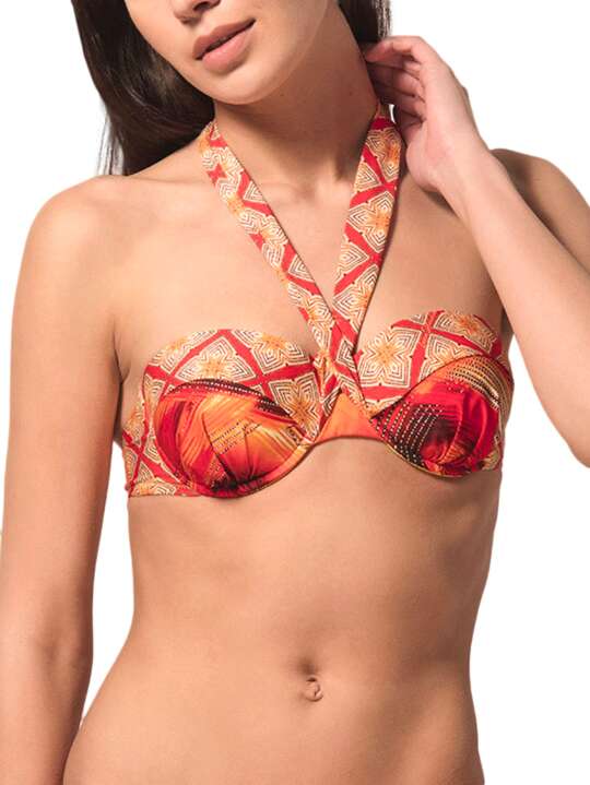 91821LU Haut maillot de bain bandeau préformé Broadway Luna Splendida rouge Rouge face