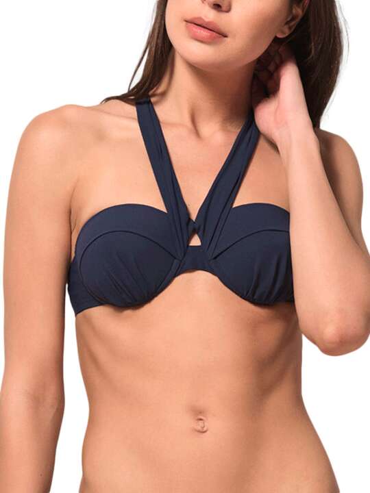 91924LU Bandeau swimming costume top Blue Sense Luna Splendida blue Blue face