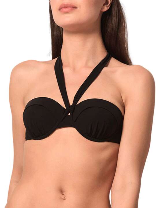 91924LU Bandeau swimming costume top Blue Sense Luna Splendida black Black face