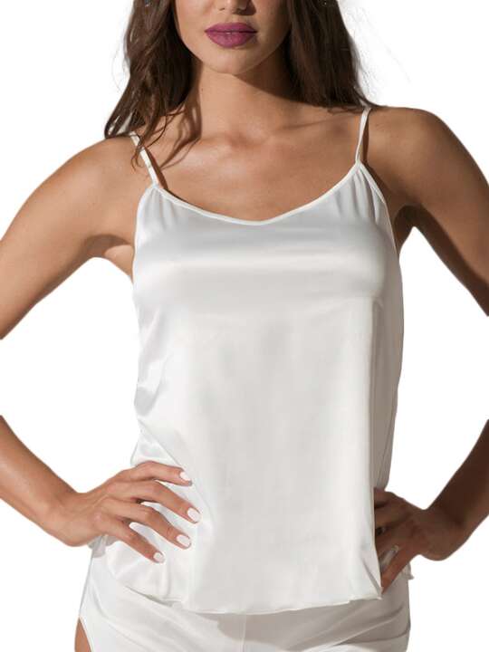 80204LU Satin Camisole Prestige Ivory Luna Splendida Ivory face