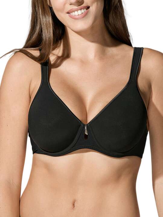 11043LU Soutien-gorge minimiseur balconnet Secret Sense Luna Splendida noir Noir face