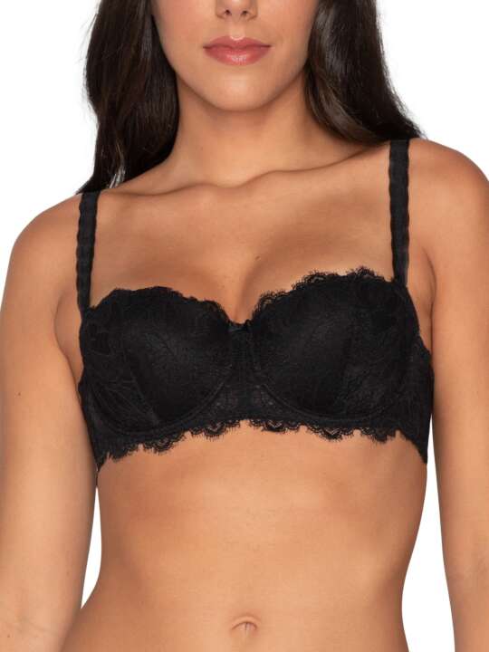 14093LU Soutien-gorge balconnet Orchidea noir Luna Splendida Noir face