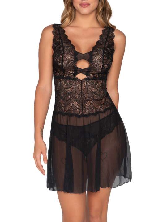 84091LU Nuisette Orchidea noir Luna Splendida Noir face