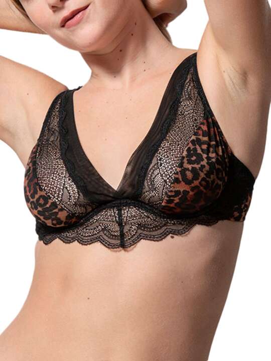 85600LU Soutien-gorge triangle armaturé Wildcat noir Luna Splendida Noir face