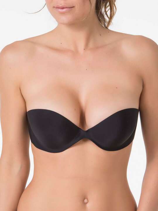 00226SE Soutien-gorge bandeau autocollant Selmark Noir face