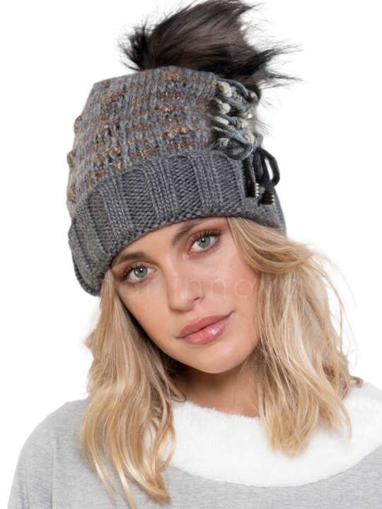 59066GA bonnet with tassel Admas Grey face