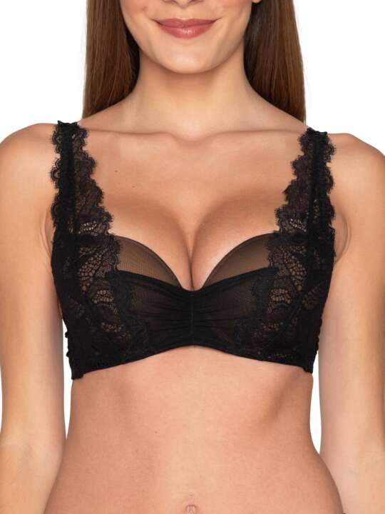 14091LU Soutien-gorge préformé Orchidea noir Luna Splendida Noir face