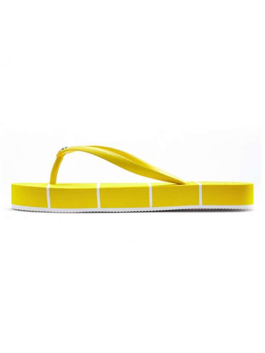 35139513 Tongs plage rayées jaune Lascana Jaune face