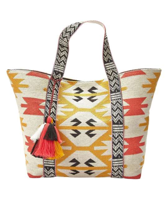 T35340233 Sac de plage Ethno multicolore Lascana Multicolore face