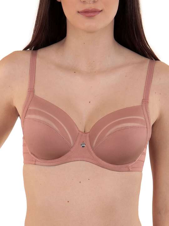 20148LI Soutien-gorge emboîtant Alegra cuivre bonnets F à H Lisca Marron face