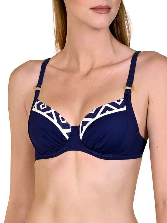 40494LI Haut maillot de bain armaturé Costa Rica bleu Lisca Bleu face