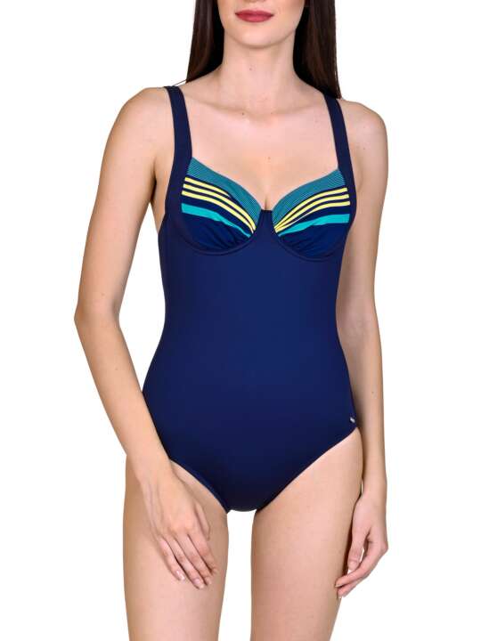43433LI 1-piece underwired swimsuit Dominica Lisca Blue face