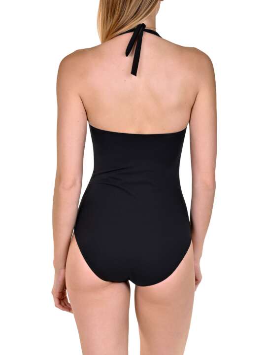 43446LI Maillot de bain 1 pièce dos nu sans armatures shapewear Ancona Lisca Noir face