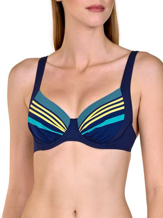 40479LI Underwired swimming costume top Dominica Lisca Blue face