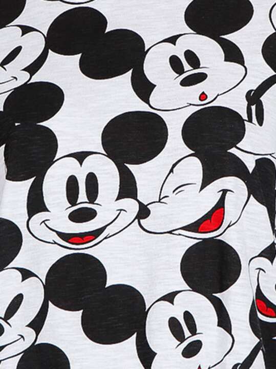55093AD Pyjama fille short débardeur Mickey Heads Disney blanc Admas Blanc face