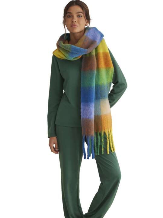 PC099SE Long scarf Cuadros COMPLEMENTOS Selmark Multicolor face