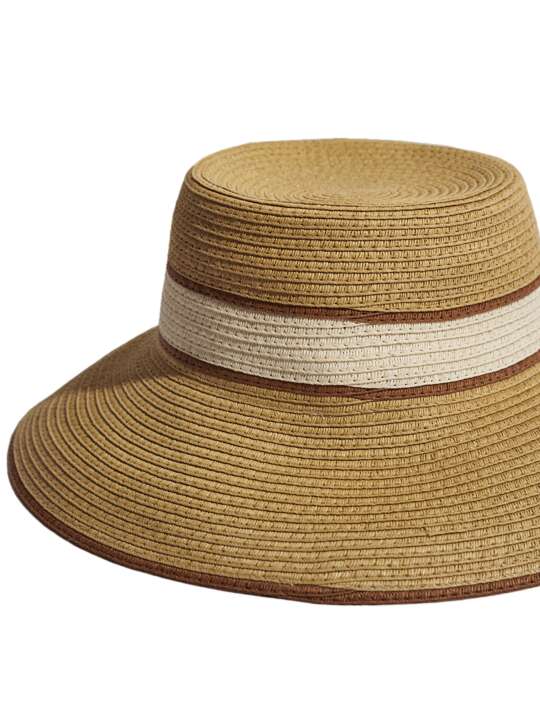 BC004SE Chapeau de plage type canotier Complementos Selmark Mare Beige face
