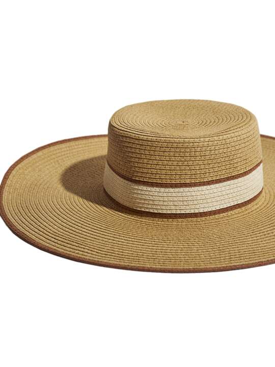 BC005SE Beach hat with floppy Complementos Selmark Mare Beige face