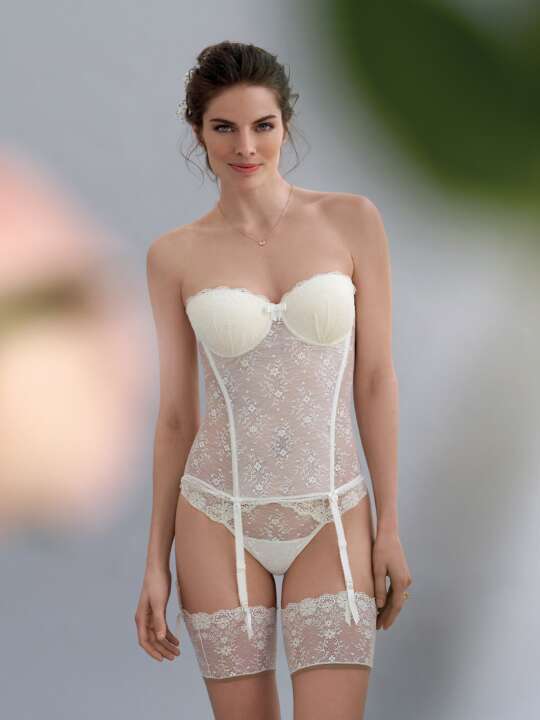 30344I Guépière push-up Olivia mariage Selmark Ivoire face