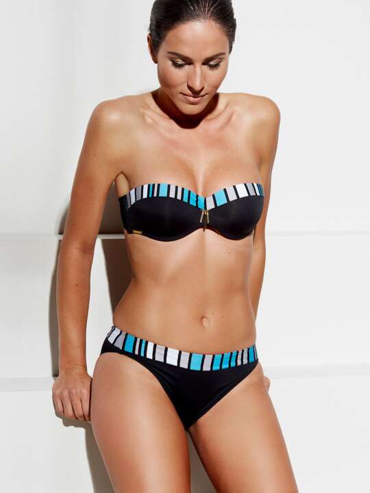 B4307SE Swimming costume bottoms Geometrica Selmark Mare Black face