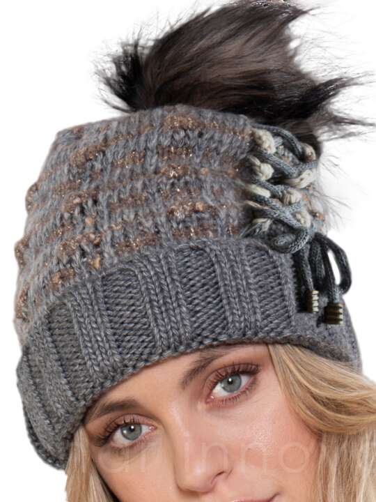 59066GA bonnet with tassel Admas Grey face